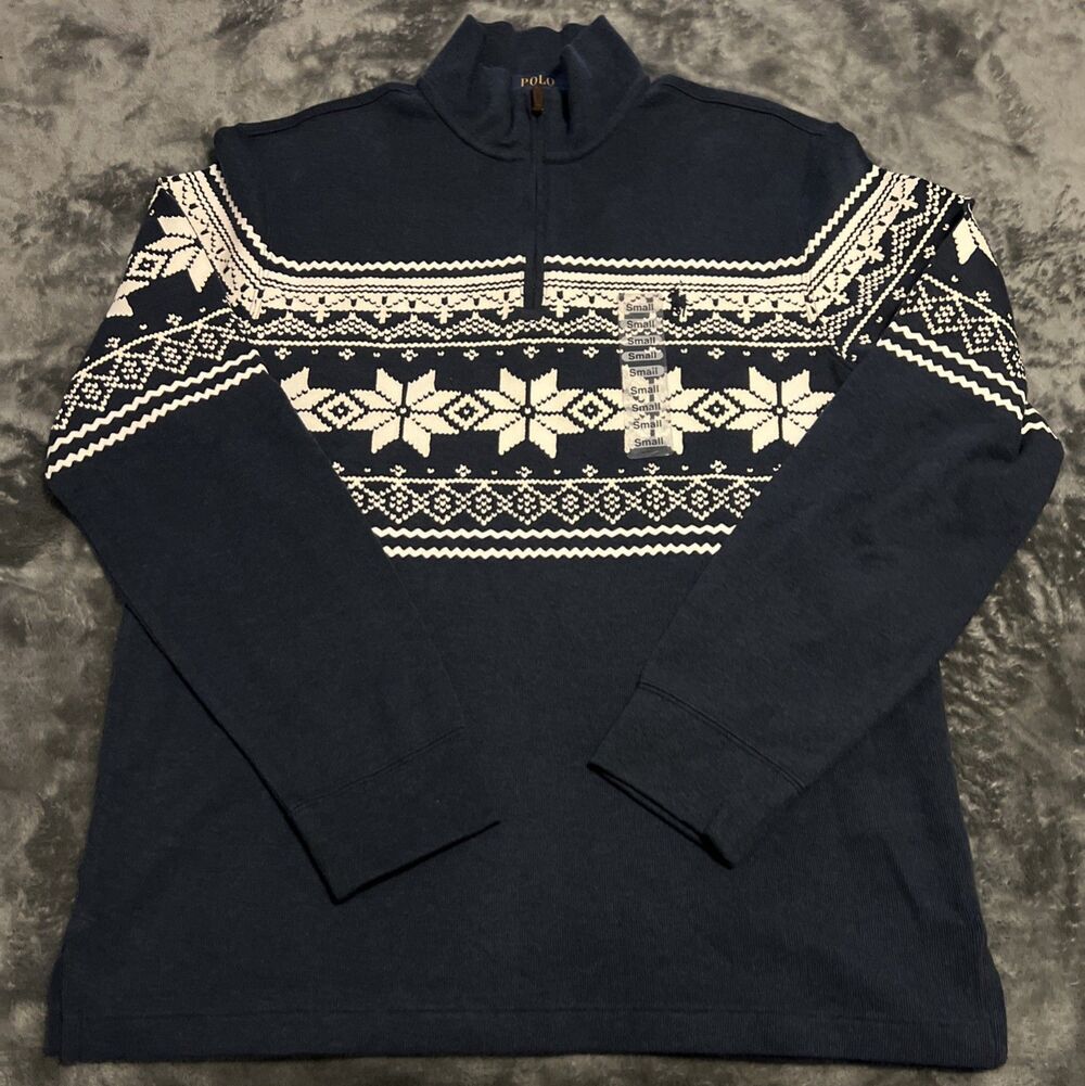 2XL Polo Ralph Lauren Snowflake Estate-rib Pullover Quarter Zip NWOT